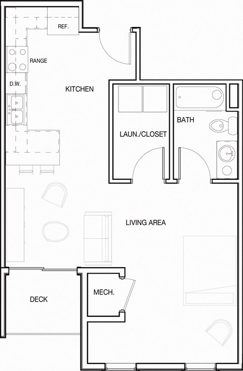 studio 644 sq ft 2D